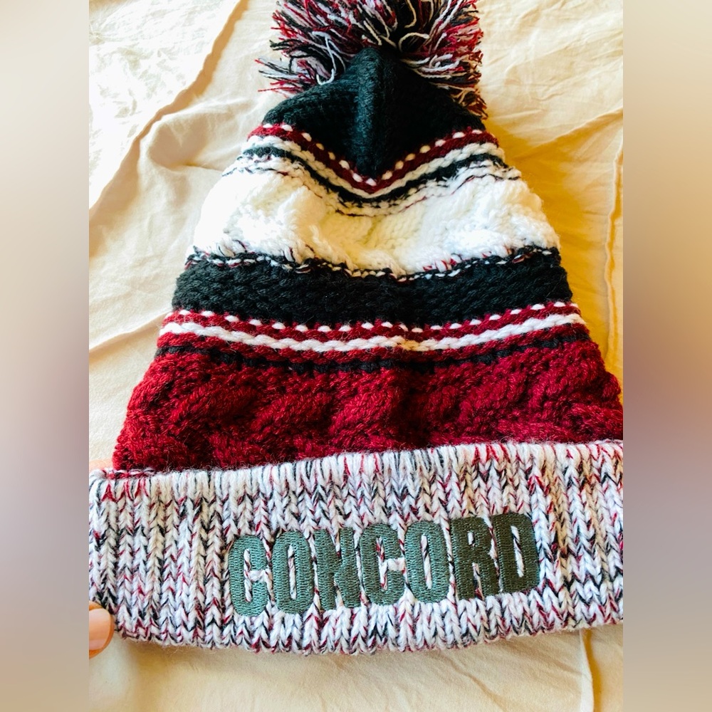 Concord University Knit Beanie Hat with Pom